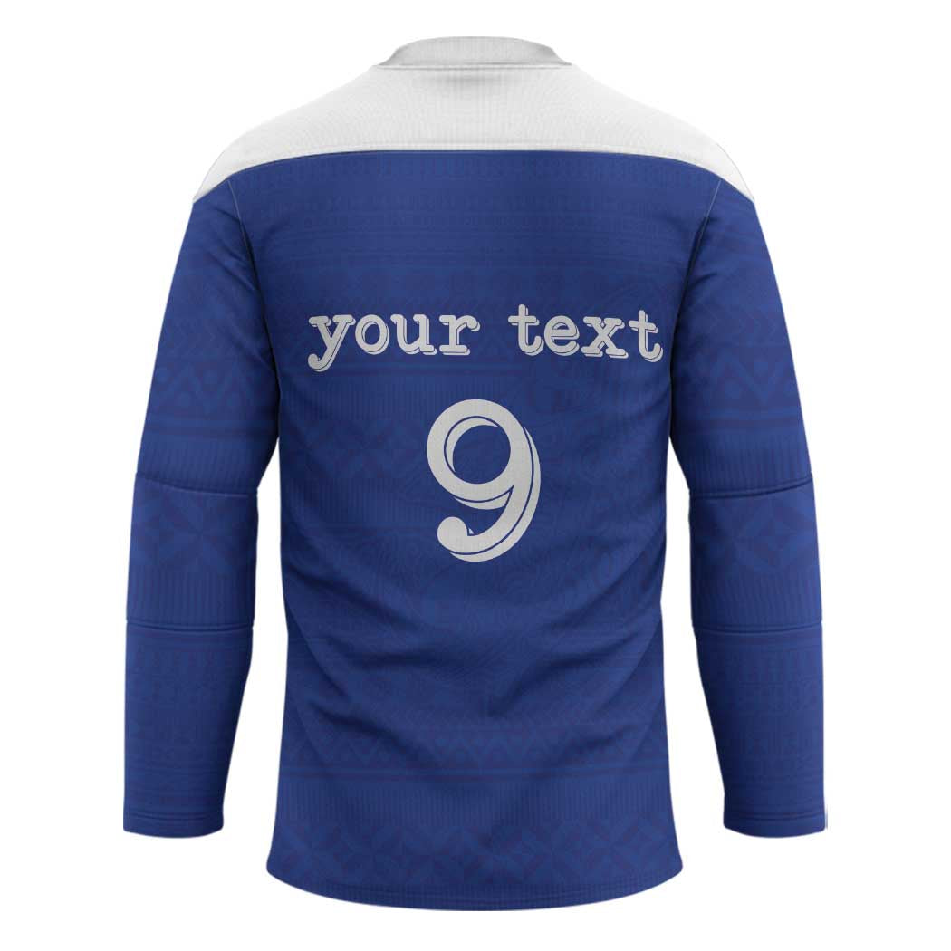 Custom Fijian Football Hockey Jersey Tapa Pattern and Shark Tribal LT03
