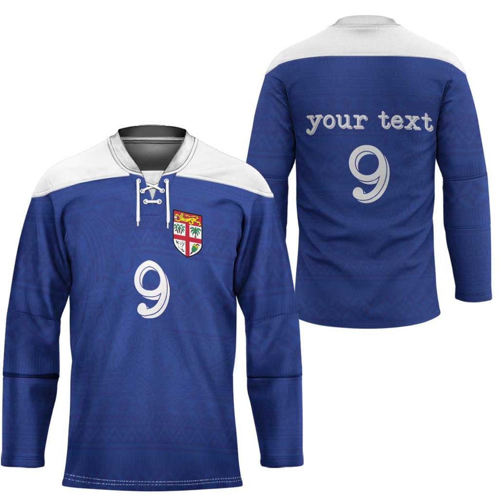Custom Fijian Football Hockey Jersey Tapa Pattern and Shark Tribal LT03