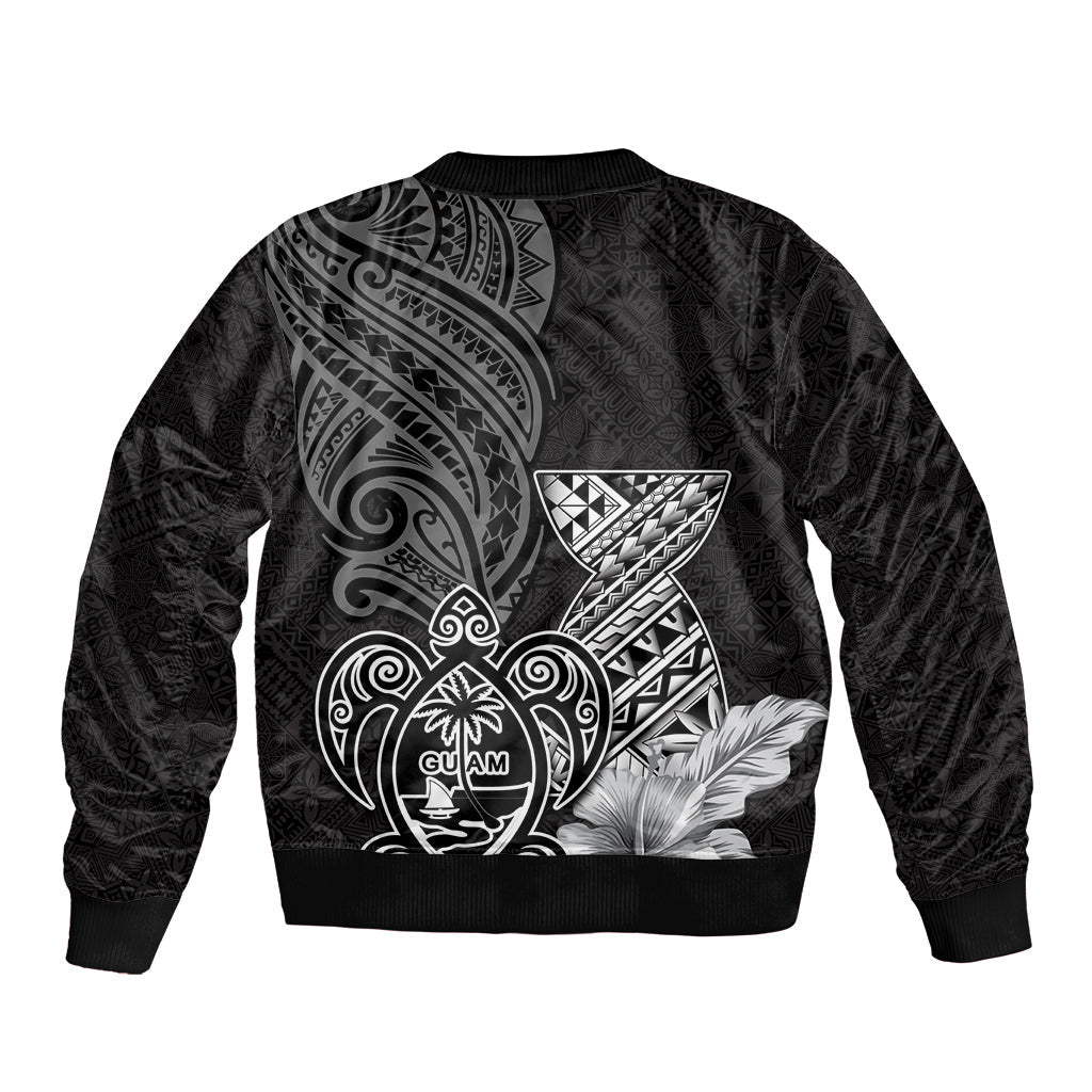 Guam Latte Stone Chamorro Culture Sleeve Zip Bomber Jacket Tapa Pattern LT03