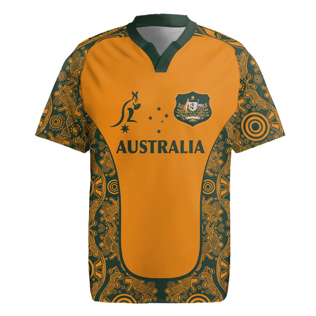 Custom Australia Rugby Championship 2024 Rugby Jersey Aboriginal Art Tattoo Pattern LT03