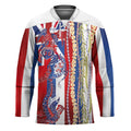Hawaiian Sea Animals Hockey Jersey with Lei and Flag Style LT03