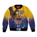 American Samoa Fautasi Bomber Jacket Bald Eage and Sailfish with Kakau Motifs LT03