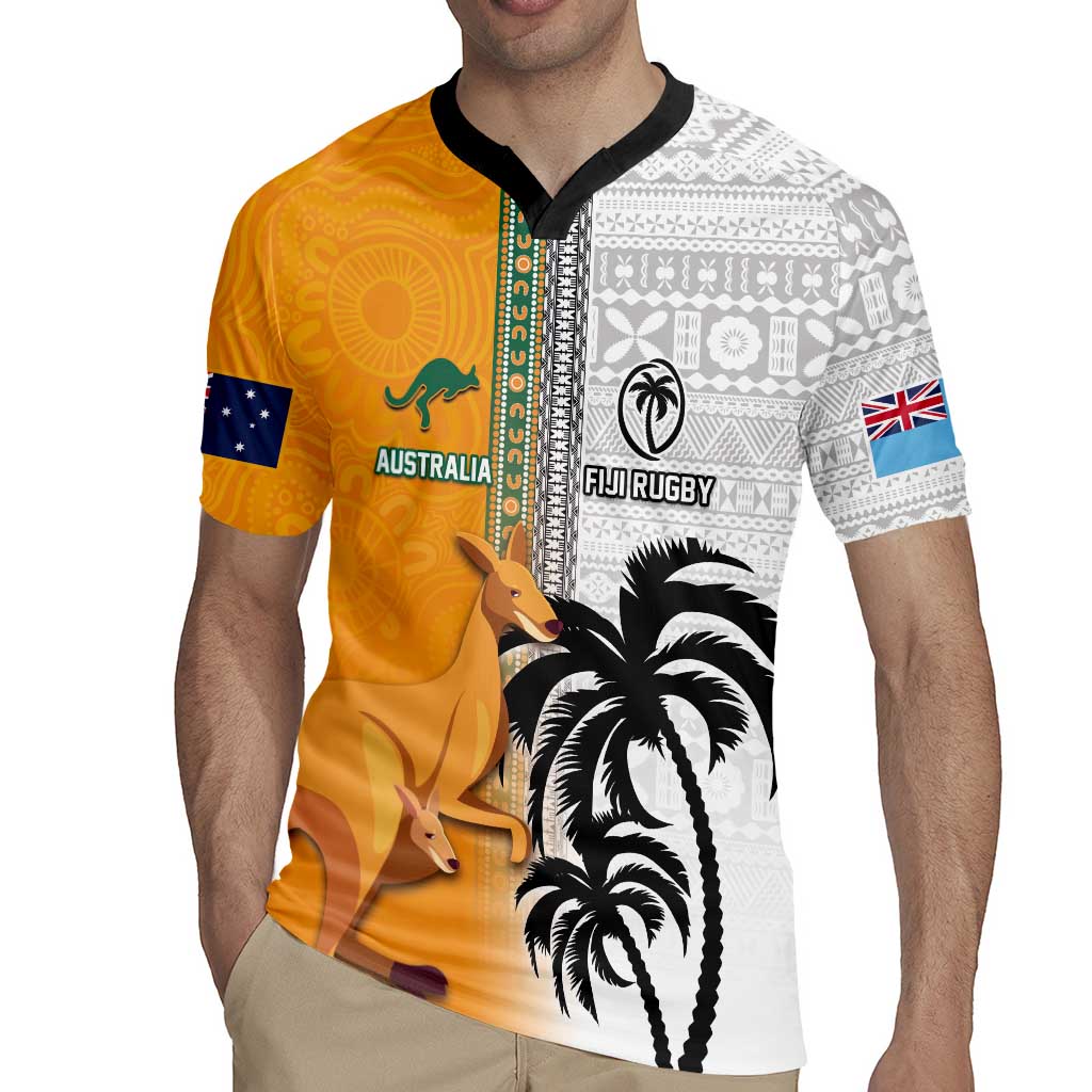 Custom Fiji and Australia Rugby Rugby Jersey Aboriginal and Fijian Masi Pattern LT03