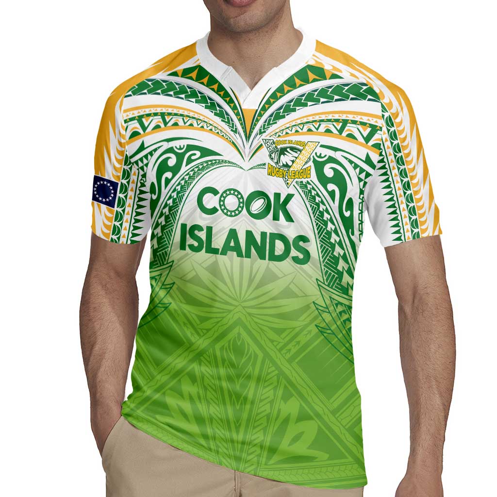 Custom Cook Islands Rugby League Rugby Jersey - Tatau Tribal Motifs Light Green LT03