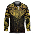 New Zealand Aotearoa Hockey Jersey Maori Manta Ray Moko Gold LT05