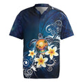 Hawaii Honu Rugby Jersey Polynesian Curves Plumeria LT05