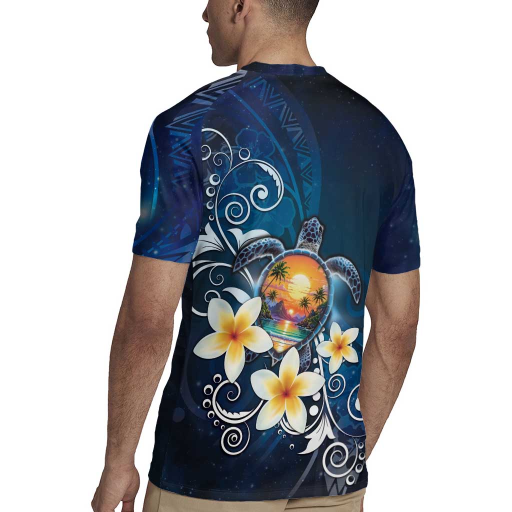 Hawaii Honu Rugby Jersey Polynesian Curves Plumeria LT05