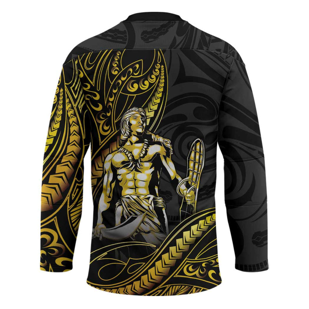 Filipinos Lapu Lapu Hero Hockey Jersey Gold Polynesian Tribal Tattoo LT05