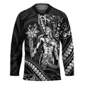 Filipinos Lapu Lapu Hero Hockey Jersey Black Polynesian Tribal Tattoo LT05