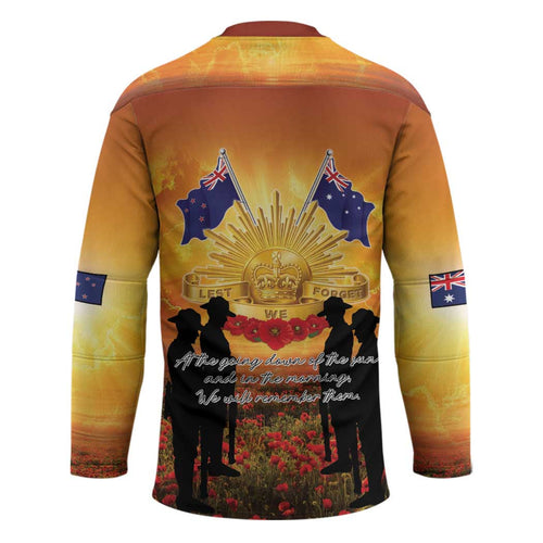 ANZAC Day Hockey Jersey Remembrance Tribute Soldiers And Poppy Field LT05