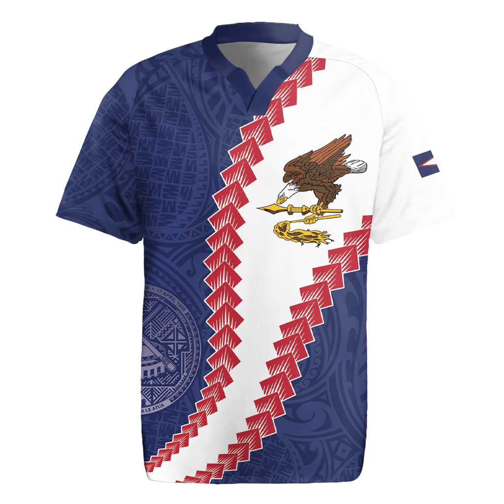 American Samoa Eagle Rugby Jersey Polynesian Tribal Pattern Curve Style LT05