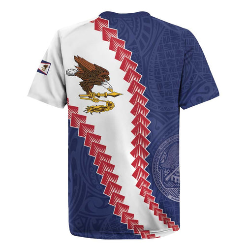 American Samoa Eagle Rugby Jersey Polynesian Tribal Pattern Curve Style LT05