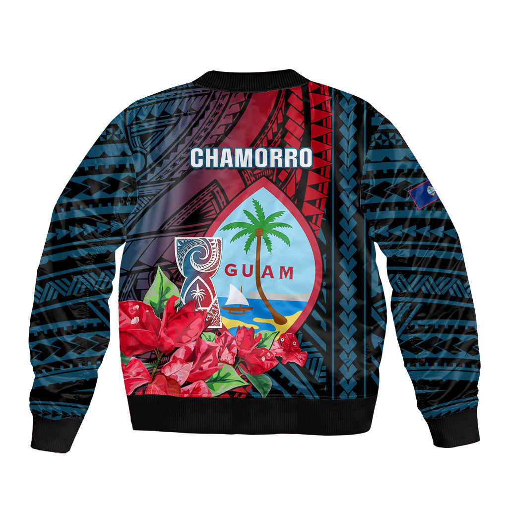 Guam Bomber Jacket Latte Stone Mix Bougainvillea Polynesian Pattern LT05