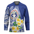 Northern Mariana Islands Hockey Jersey Polynesian Pattern With Frangipani LT05