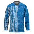 Hawaii Prince Kuhio Hockey Jersey Blue Hawaiian Lau Maia With Leis LT05