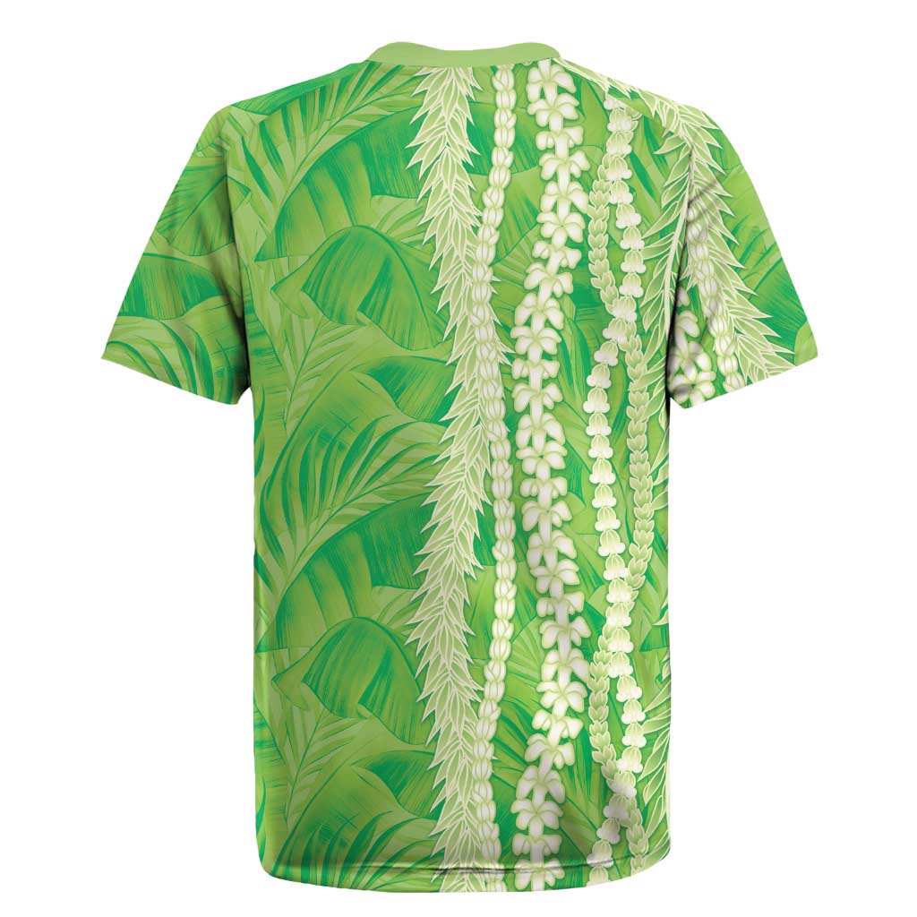 Hawaii Prince Kuhio Rugby Jersey Lime Green Hawaiian Lau Maia With Leis LT05