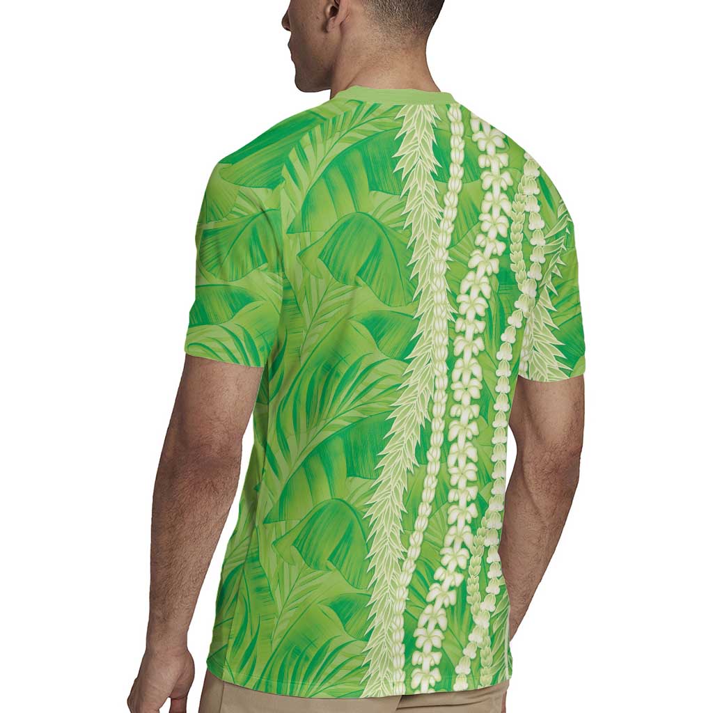 Hawaii Prince Kuhio Rugby Jersey Lime Green Hawaiian Lau Maia With Leis LT05