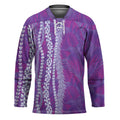 Hawaii Prince Kuhio Hockey Jersey Violet Hawaiian Lau Maia With Leis LT05