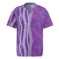 Hawaii Prince Kuhio Rugby Jersey Violet Hawaiian Lau Maia With Leis LT05