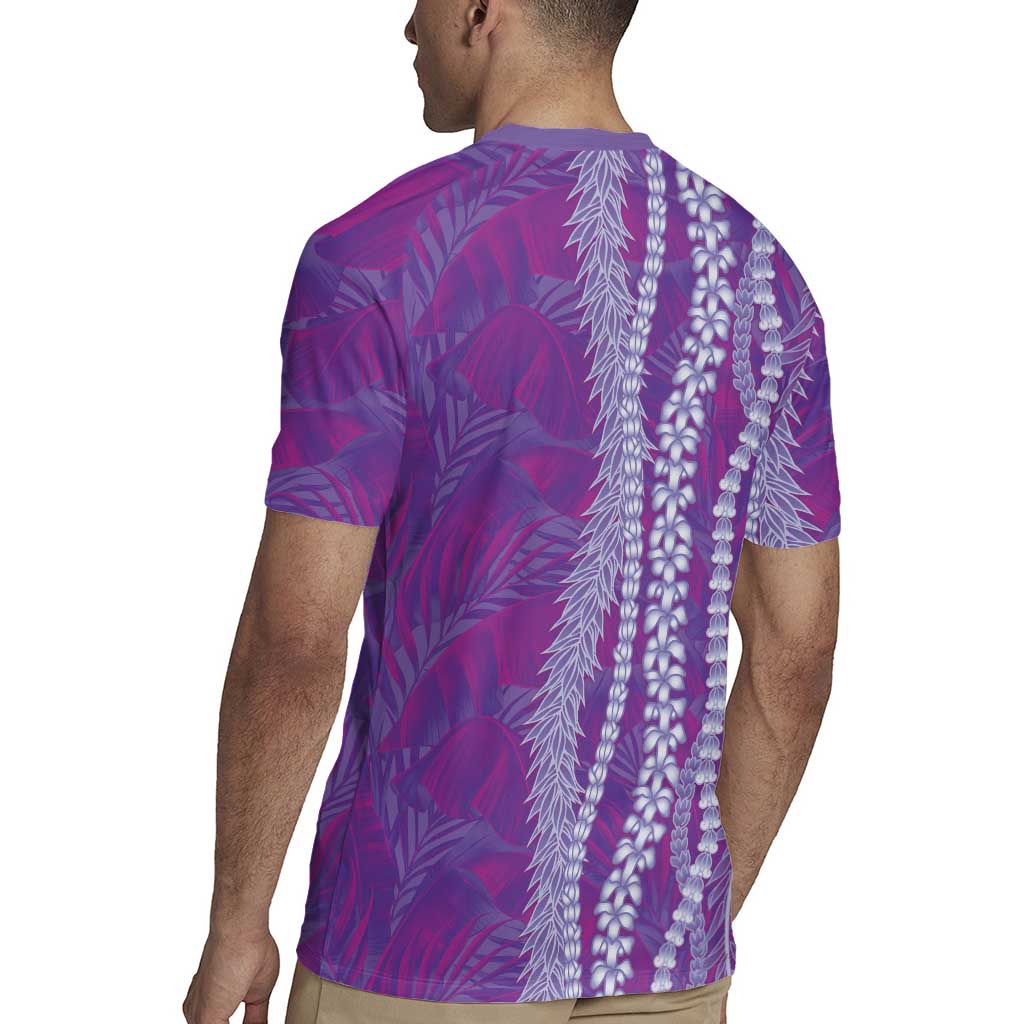 Hawaii Prince Kuhio Rugby Jersey Violet Hawaiian Lau Maia With Leis LT05