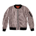 Hawaii Prince Kuhio Sleeve Zip Bomber Jacket Mocha Hawaiian Lau Maia With Leis LT05
