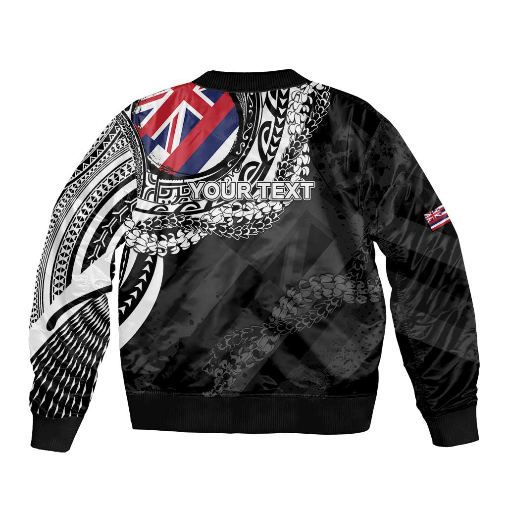 Personalised Hawaii Prince Kuhio Bomber Jacket Hawaiian Maile Lei LT05
