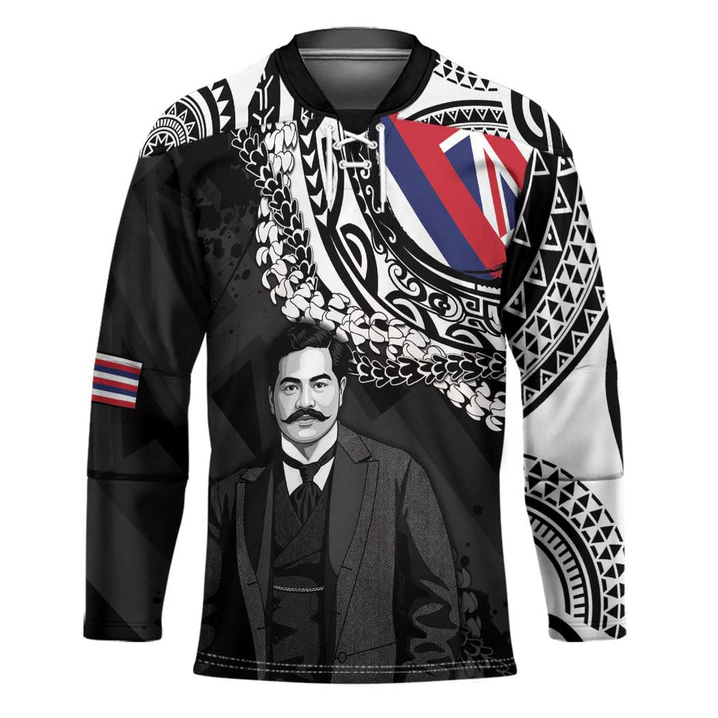 Personalised Hawaii Prince Kuhio Hockey Jersey Hawaiian Maile Lei LT05