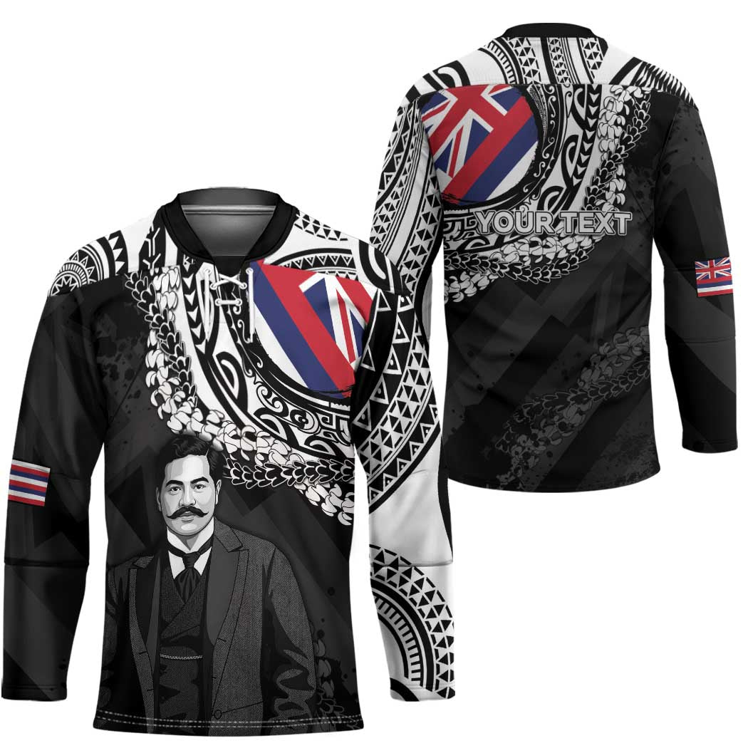 Personalised Hawaii Prince Kuhio Hockey Jersey Hawaiian Maile Lei LT05
