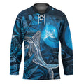 New Zealand Matariki Hockey Jersey Maori Koru With Humpback Whale Blue LT05