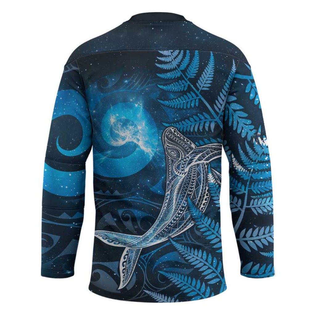 New Zealand Matariki Hockey Jersey Maori Koru With Humpback Whale Blue LT05