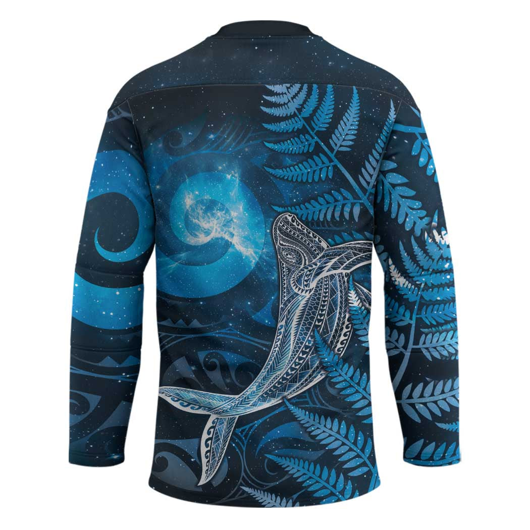 New Zealand Matariki Hockey Jersey Maori Koru With Humpback Whale Blue LT05