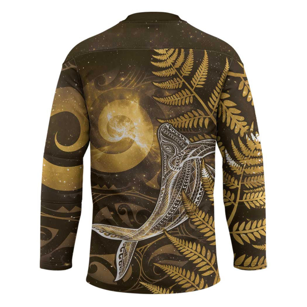 New Zealand Matariki Hockey Jersey Maori Koru With Humpback Whale Gold LT05