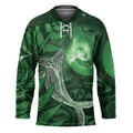New Zealand Matariki Hockey Jersey Maori Koru With Humpback Whale Green LT05