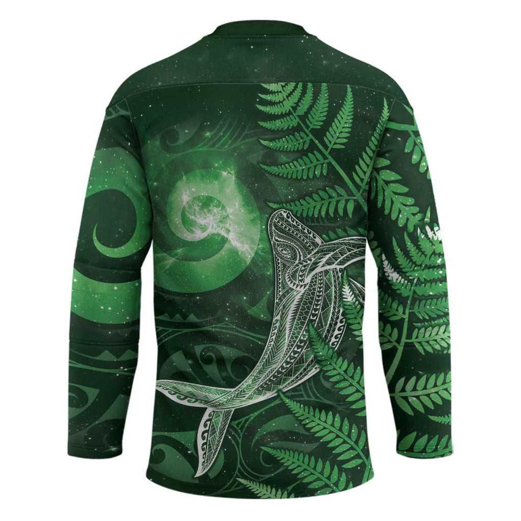 New Zealand Matariki Hockey Jersey Maori Koru With Humpback Whale Green LT05