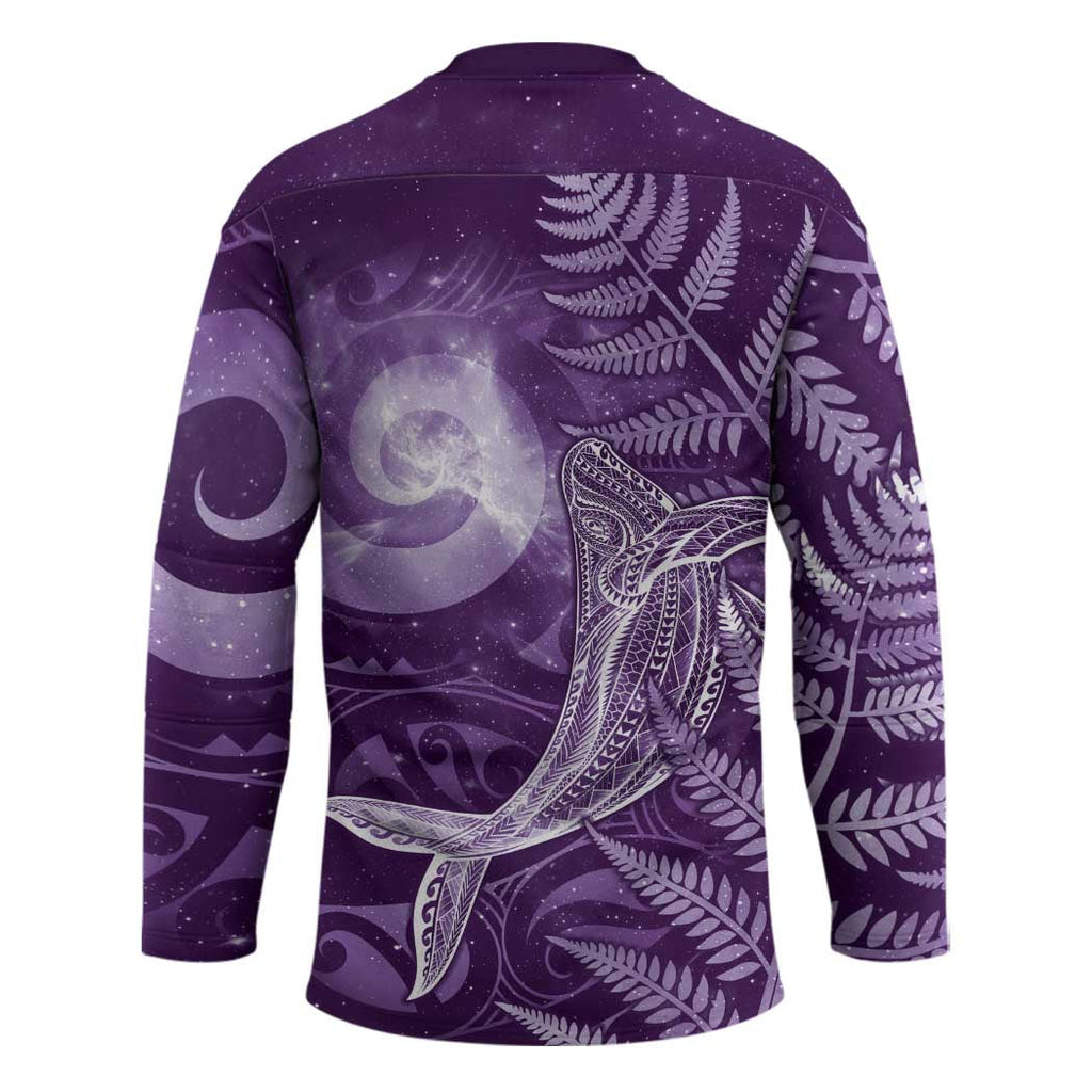 New Zealand Matariki Hockey Jersey Maori Koru With Humpback Whale Purple LT05