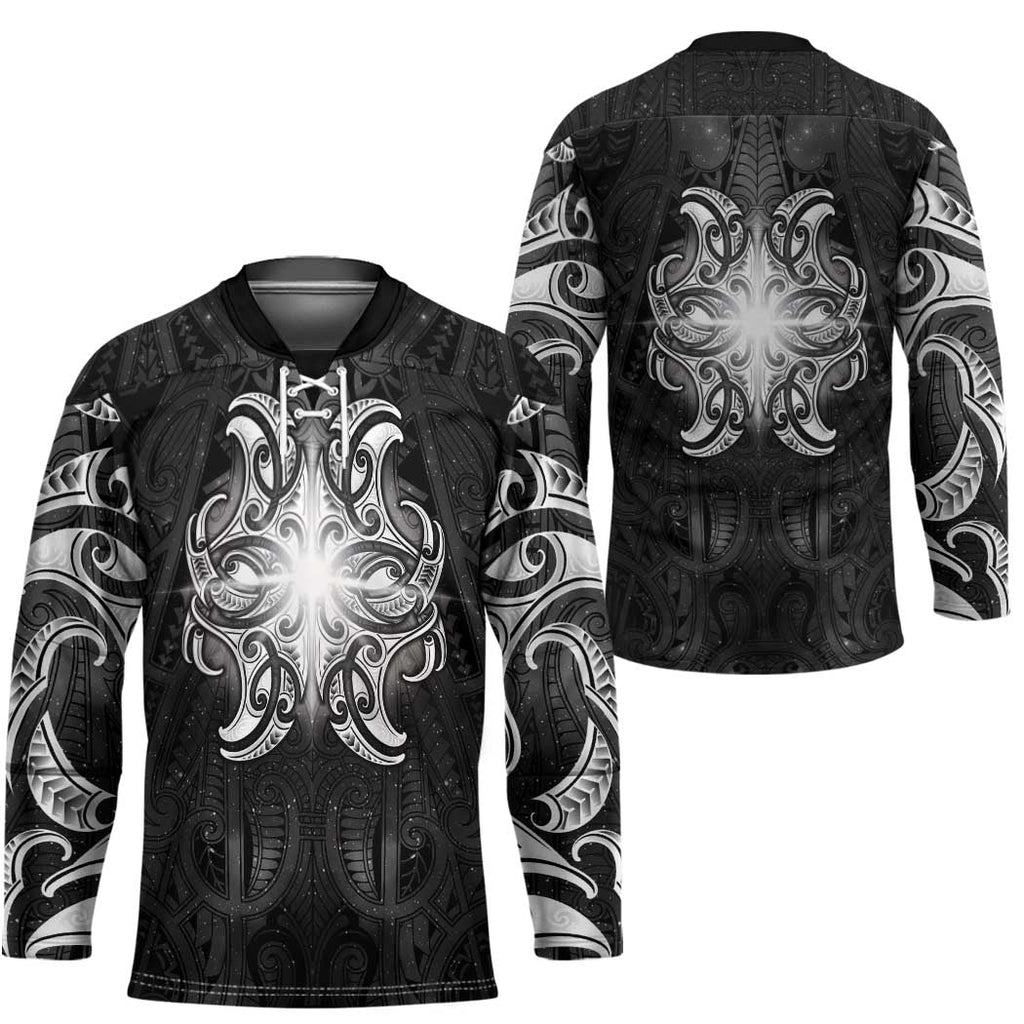 New Zealand Matariki Hockey Jersey Maori Moko Black Galaxy LT05