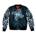 New Zealand Matariki Waita Bomber Jacket Maori Moko Dark Blue Galaxy LT05