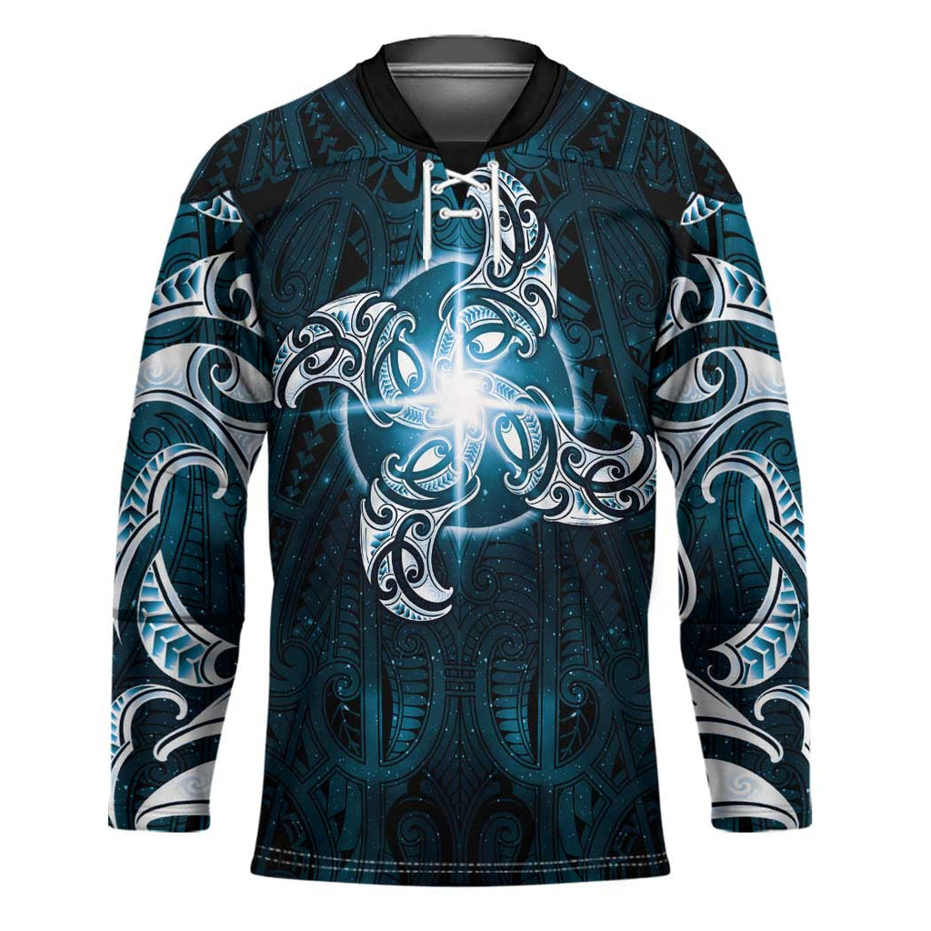 New Zealand Matariki Waita Hockey Jersey Maori Moko Dark Blue Galaxy LT05