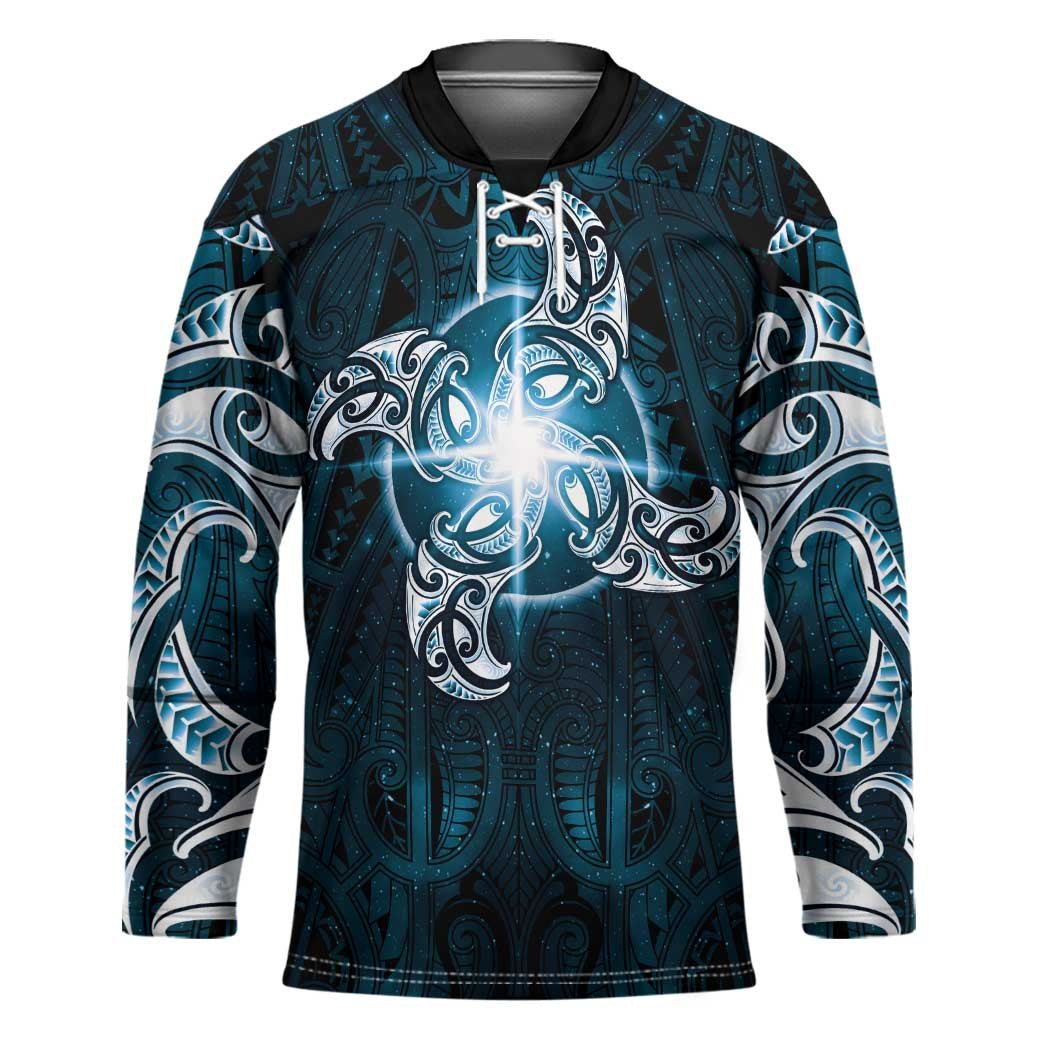 New Zealand Matariki Waita Hockey Jersey Maori Moko Dark Blue Galaxy LT05