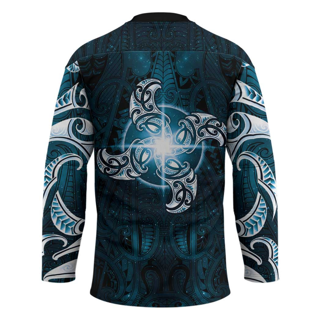 New Zealand Matariki Waita Hockey Jersey Maori Moko Dark Blue Galaxy LT05