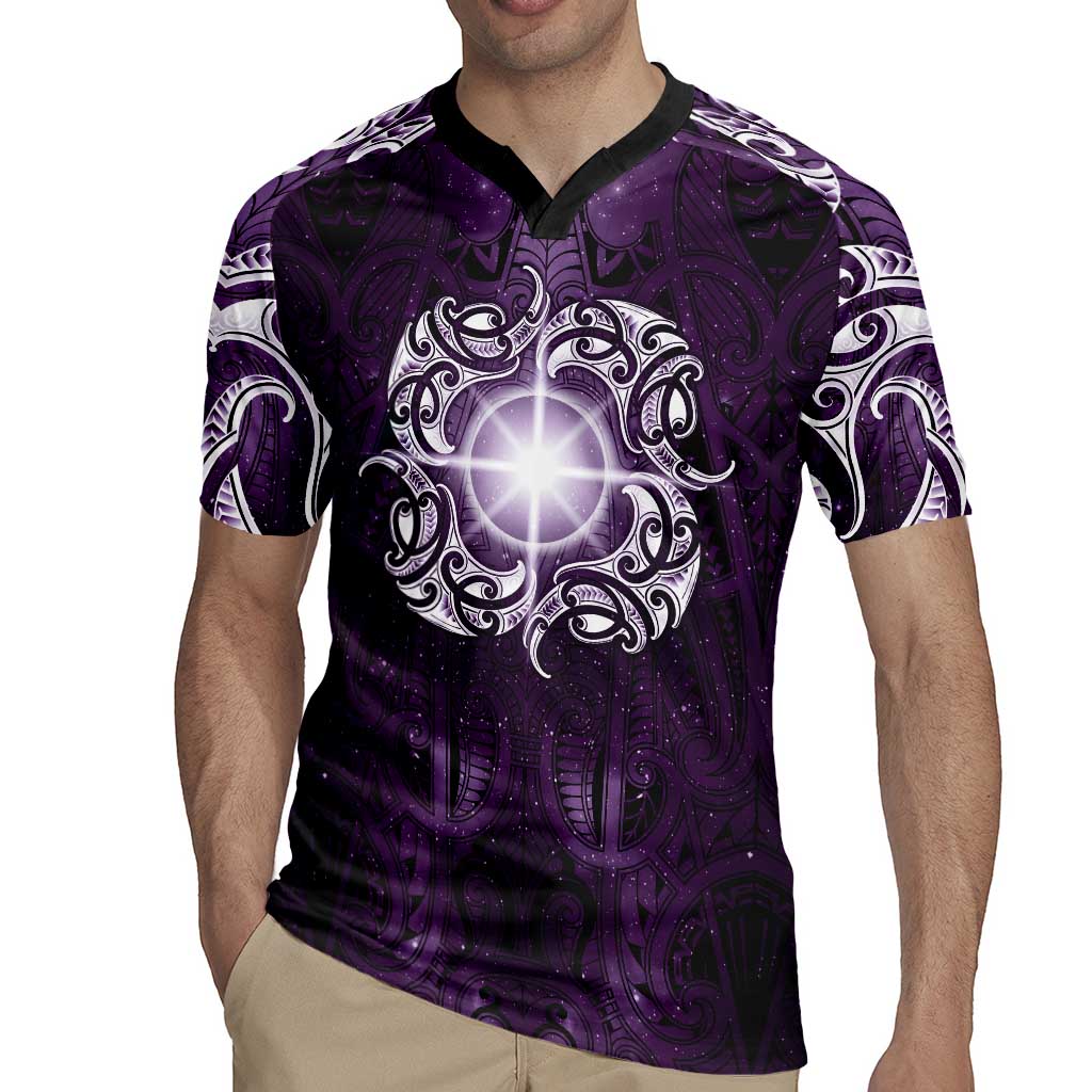New Zealand Matariki Waipunarangi Rugby Jersey Maori Moko Purple Galaxy LT05