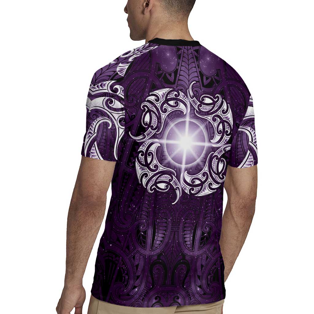 New Zealand Matariki Waipunarangi Rugby Jersey Maori Moko Purple Galaxy LT05