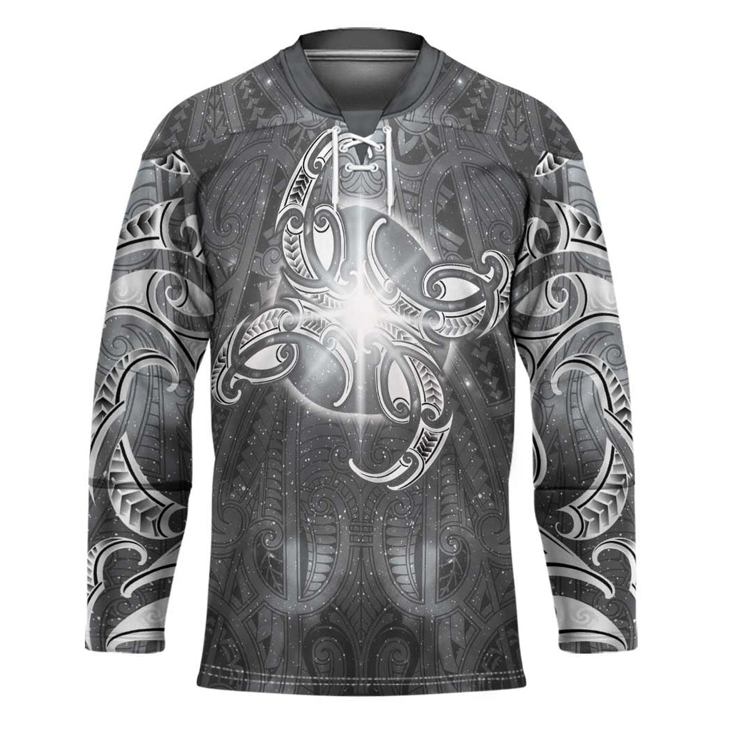 New Zealand Matariki Ururangi Hockey Jersey Maori Moko Grey Galaxy LT05