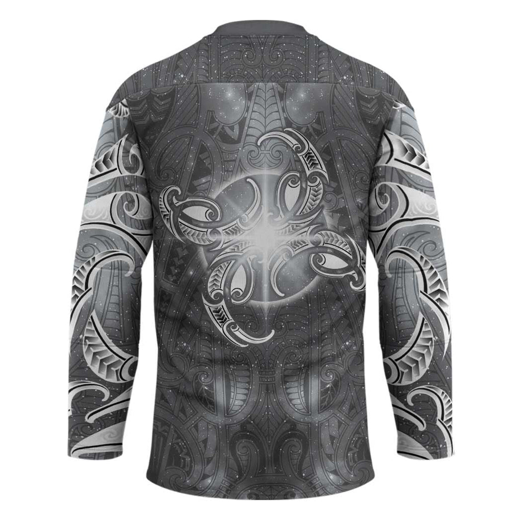 New Zealand Matariki Ururangi Hockey Jersey Maori Moko Grey Galaxy LT05