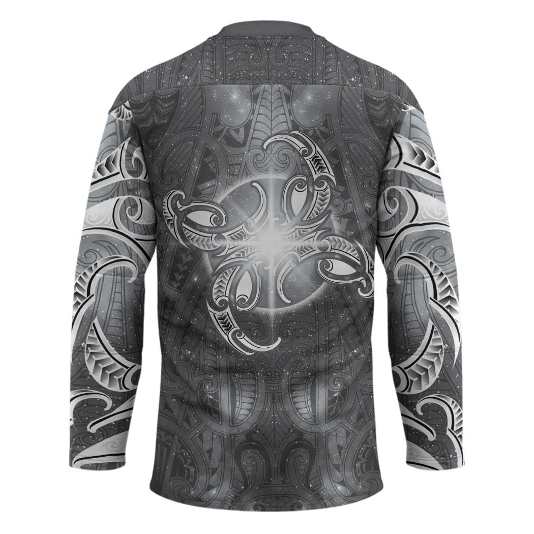 New Zealand Matariki Ururangi Hockey Jersey Maori Moko Grey Galaxy LT05