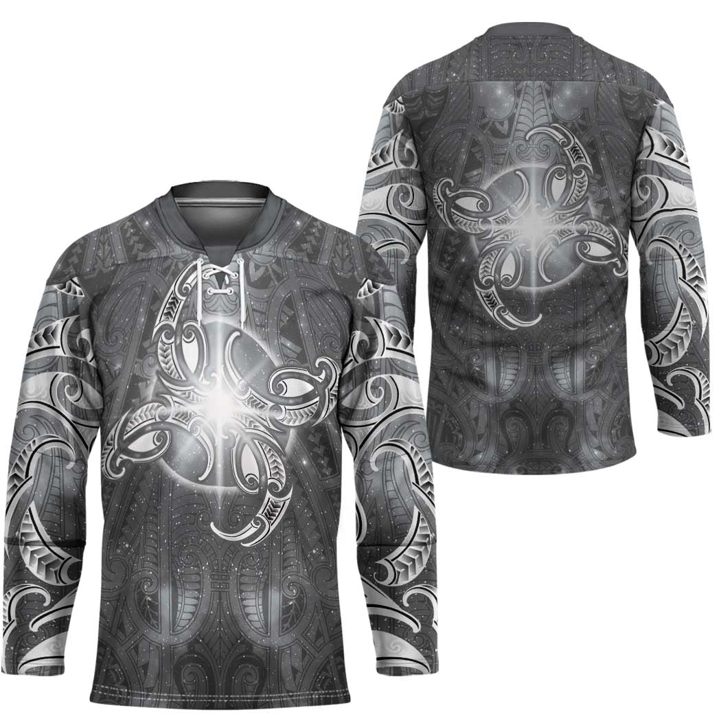 New Zealand Matariki Ururangi Hockey Jersey Maori Moko Grey Galaxy LT05