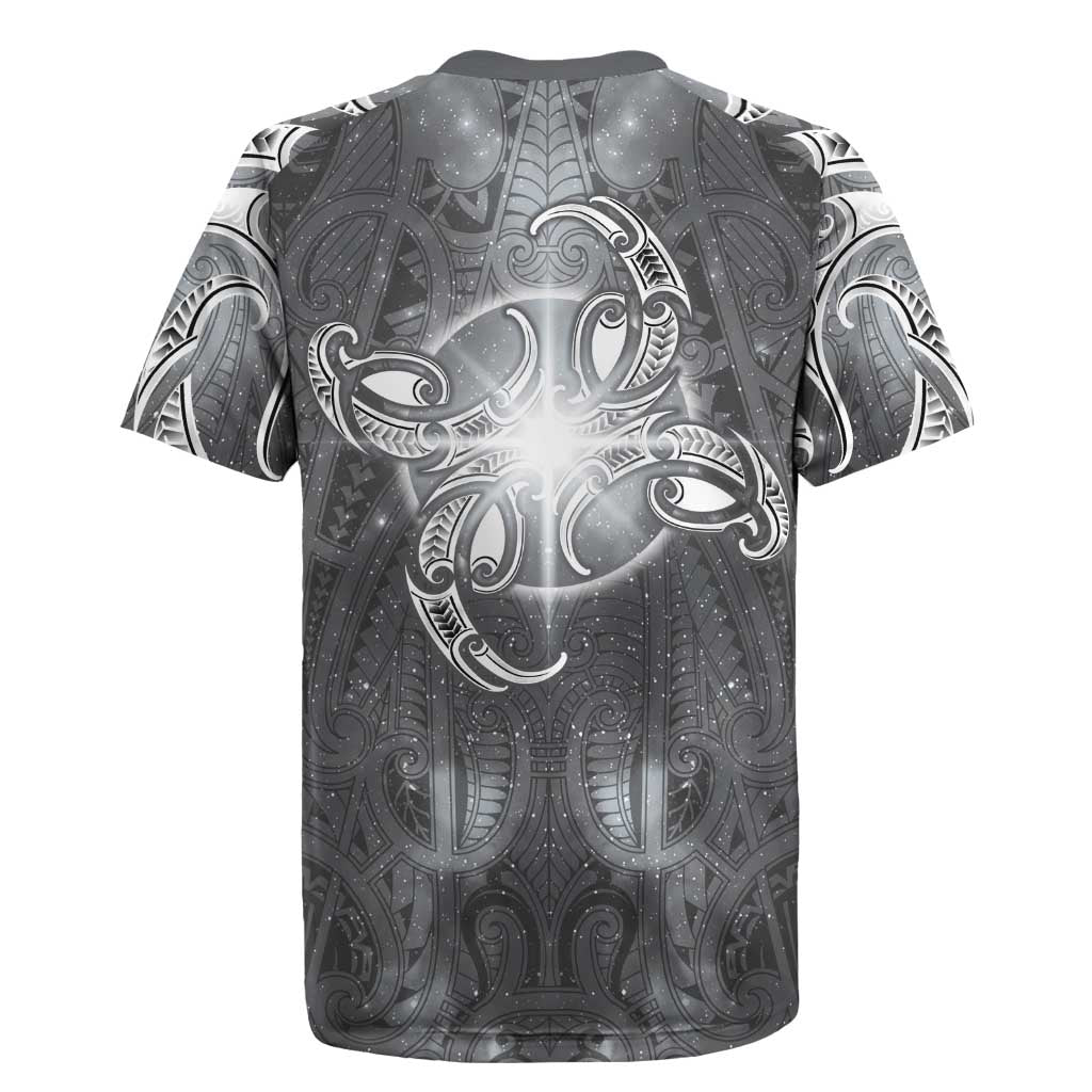 New Zealand Matariki Ururangi Rugby Jersey Maori Moko Grey Galaxy LT05