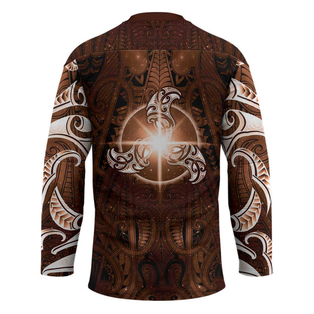 New Zealand Matariki Tupuanuku Hockey Jersey Maori Moko Brown Galaxy LT05