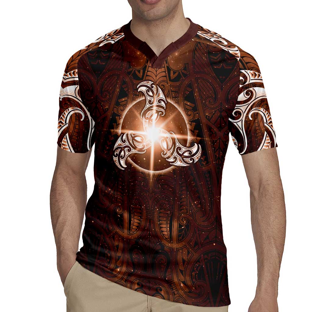 New Zealand Matariki Tupuanuku Rugby Jersey Maori Moko Brown Galaxy LT05