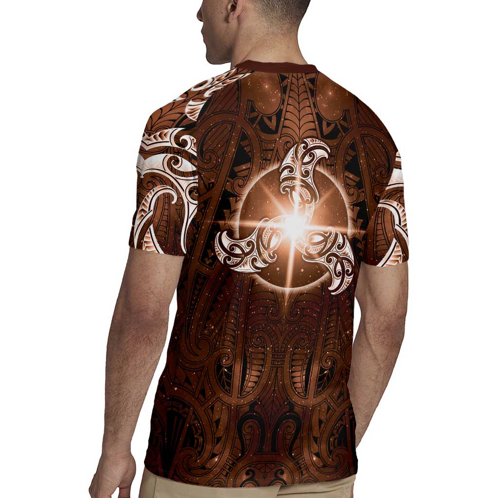 New Zealand Matariki Tupuanuku Rugby Jersey Maori Moko Brown Galaxy LT05